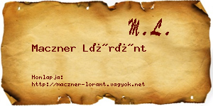Maczner Lóránt névjegykártya
