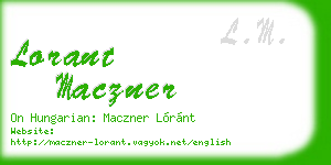 lorant maczner business card