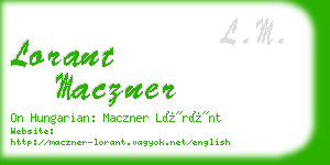lorant maczner business card